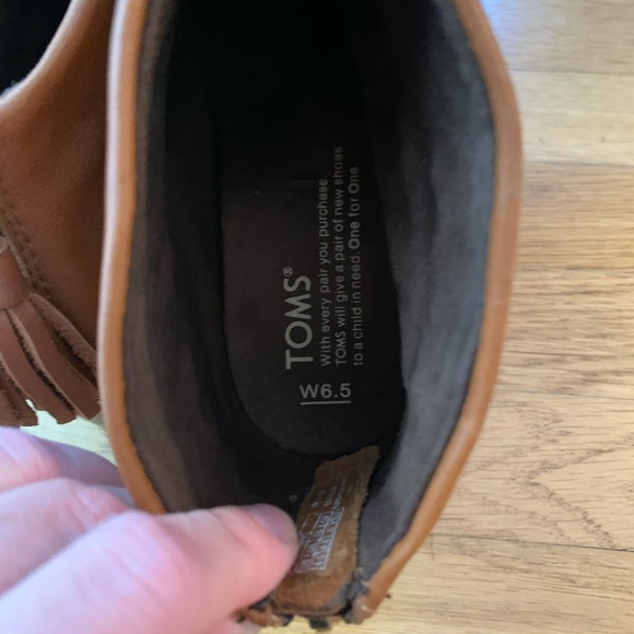 toms ankle boots - cognac leather size 6.5 - Picture 4 of 5